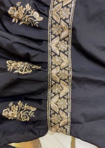 Embroidered Black Kurta Set with Dupatta