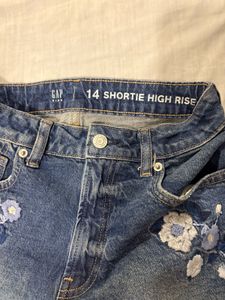 Beautiful Embroidered Denim Shorts