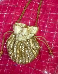 Gold Beaded Potli Bag