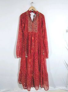 Red Printed Kurta (Women's)
