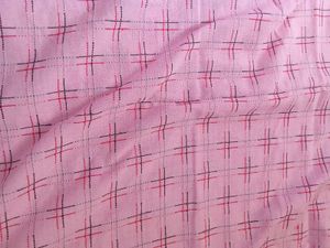 pink plaid kurta set .