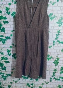 Checkered V-Neck Dress