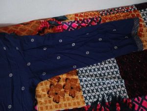 Elegant Navy Blue Kurta 249with Gold Detail