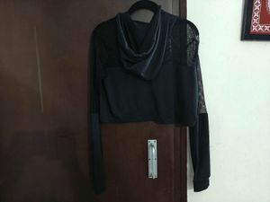 Cropped Mesh Hoodie