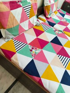 Vibrant Geometric Print Bedsheet Set pack of 2