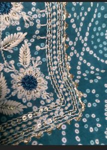 Embroidered Teal Kurta Set
