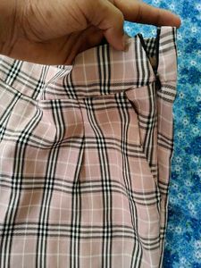 Plaid High-Waisted Pants