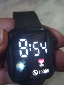 Digital LED Black Watch