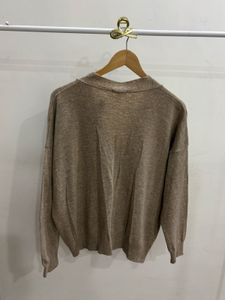 Beige Buttoned down Knit Cardigan