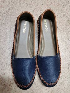 Westoe Navy Blue Flats