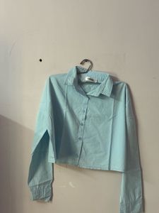 Blue Crop Top Shirt