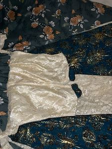 Stunning Teal &amp; Gold Embroidered Lehenga Choli