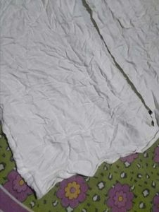 White Cropped Button-Up Shirt