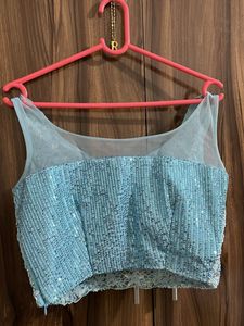Designer Blue Sequined Lehenga Choli