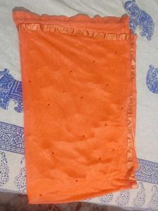 Orange Dupatta with Pearl Embellishments