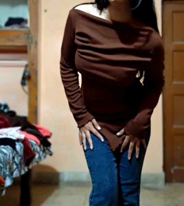 Brown Long Sleeve Top