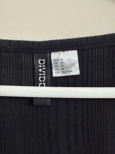 H&amp;M Ribbed Black Short Sleeve Dress