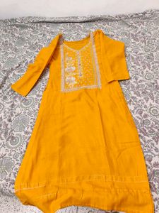 Vibrant Yellow Embroidered Kurta Set