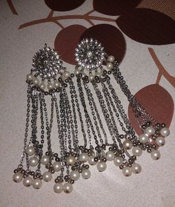 Elegant Silver Tone Dangle Earrings
