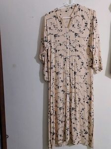 Beige Floral Dress
