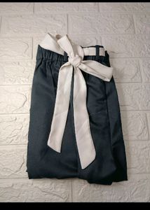 Tie Waist Grey Trousers