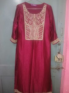 Libas Purple kurta with embroidery yoke