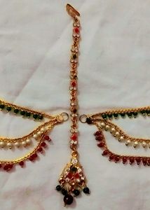 Elegant Maang Tikka with Ear Chains