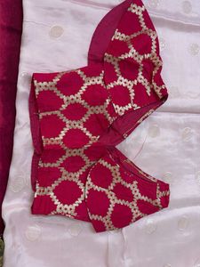 Sky Blue Saree with Embroidered Border