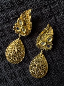 Exquisite Gold Toned Drop Earrings