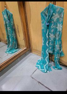 Elegant Blue Floral Dupatta women