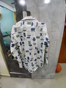 Abstract Print Button-Down Shirt