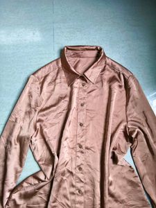 Satin Button-Up Shirt