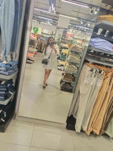 White Shimmer Dress Short