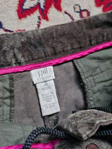 corduroy Embroidered Wide Leg Trousers