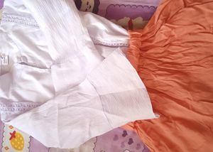 White n Orange Top