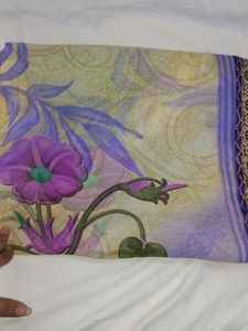 NEW LAVENDAR PRINTED SAREE