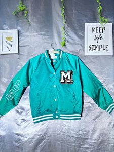 H&M Satin Varsity Bomber Jacket