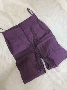 Embroidered Purple Kurta Set