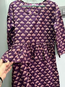 Maroon Cotton Straight Kurti