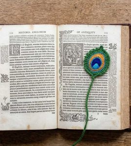 Crochet Peacock feather bookmark 🦚