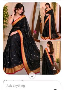 Elegant Black Saree with Gold Border