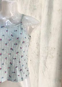 Floral Ribbed Tank Top