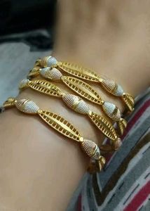 Elegant Gold & Silver Tone Bangles Set