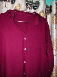 Burgundy Embellished Kurta
