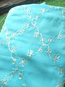 beautiful blue saree with blouse