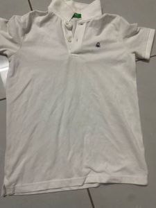 Boys White Polo T-Shirt