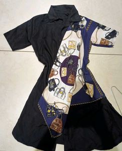 Unique Black & Patterned Dress