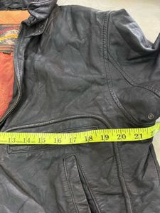 Men's Black Leather Bomber Jacket
