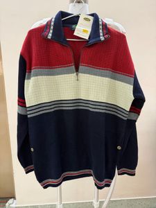 Men's Striped Quarter Zip Sweater