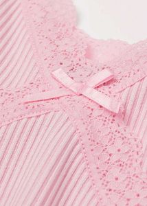 H&amp;M Pink Lace Trim Dress